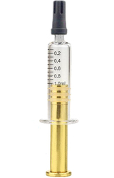 Glass Syringe Gold Plunger - push fit